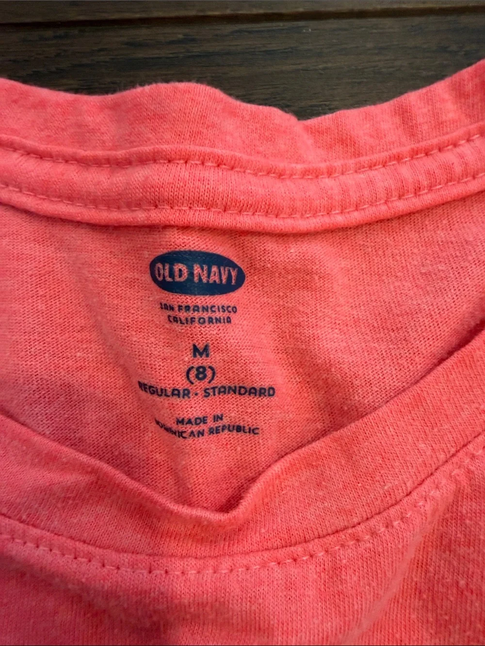 Old Navy Coral Pink Short Sleeve Tee Size Medium 8 - C34-121
